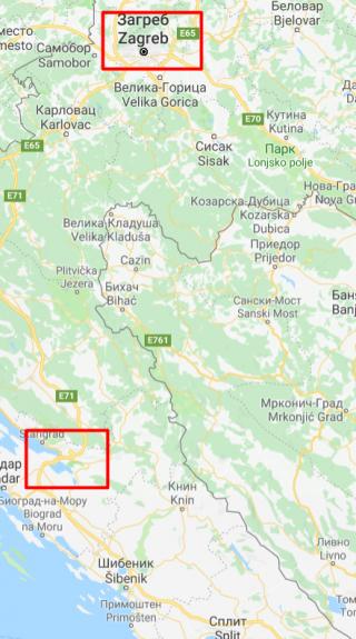 Хорватия. Загреб. Карта