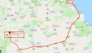 Греция. Карта маршрута Литохоро - Каламбака
