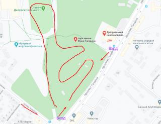 Парк Гагарина в Днепре карта. Украина