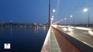 Вид с нового моста на центр Днепра. Украина