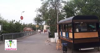 мост на монастырский остров. Днепр. Украина