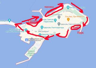 несебр карта