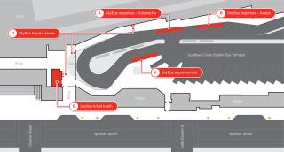 SkyBus locations at Southern Cross Station
